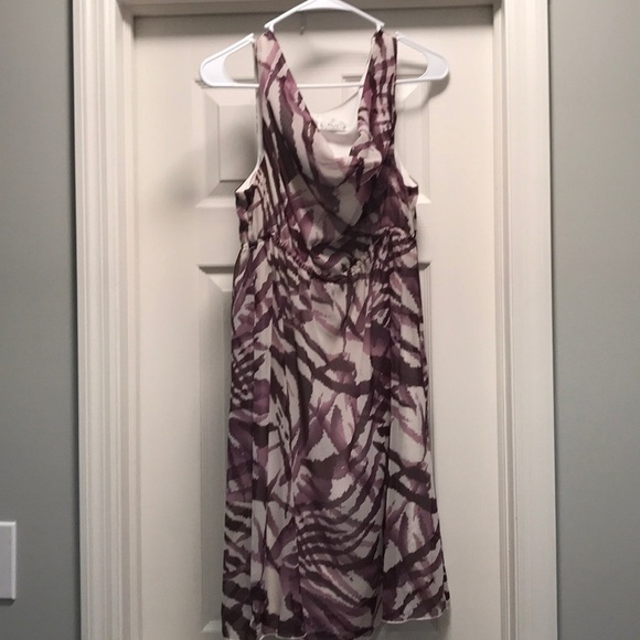 Abria Purple and White Drop Neck Cocktail Dress - Picture 1 of 4